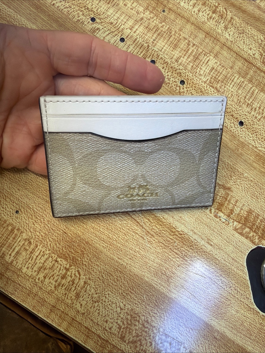 Coach Cream Leather Card Holder